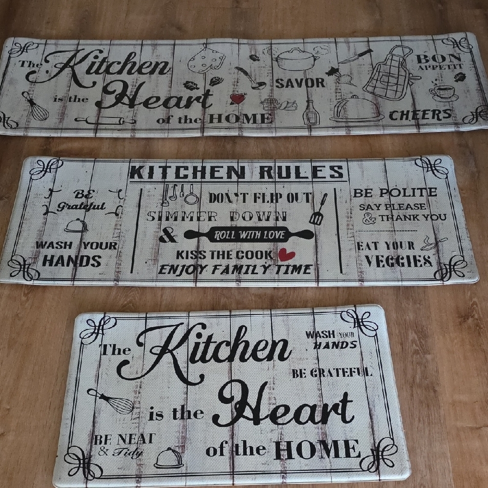 Kitchen Themed Decorative Mats Set